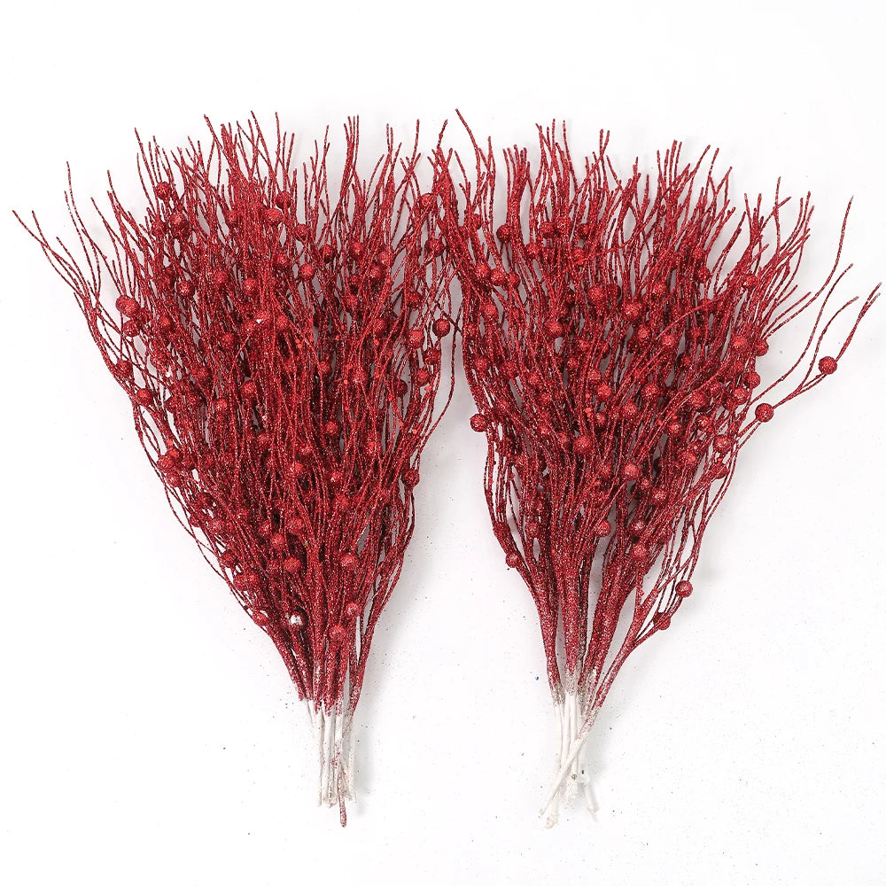 5Pcs Glitter Foam Berry Christmas Bouquet – Festive Artificial Floral Decoration