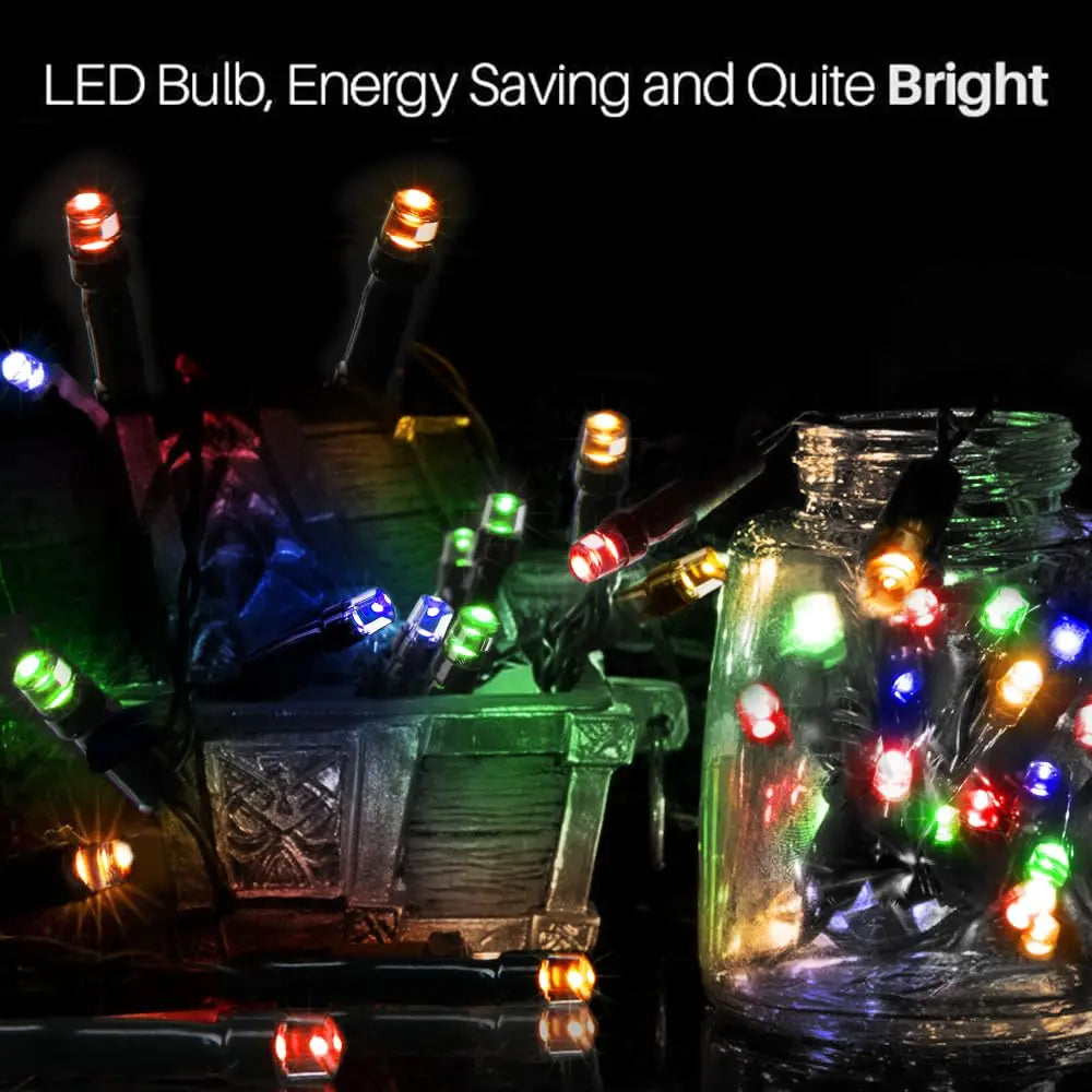 Solar LED Christmas String Lights – 8 Modes Waterproof Outdoor Fairy Lights