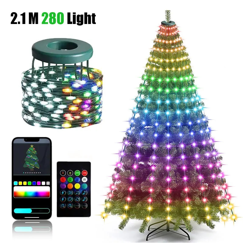 LED Smart Christmas Tree Lights – App Control Multicolor Fairy Lights