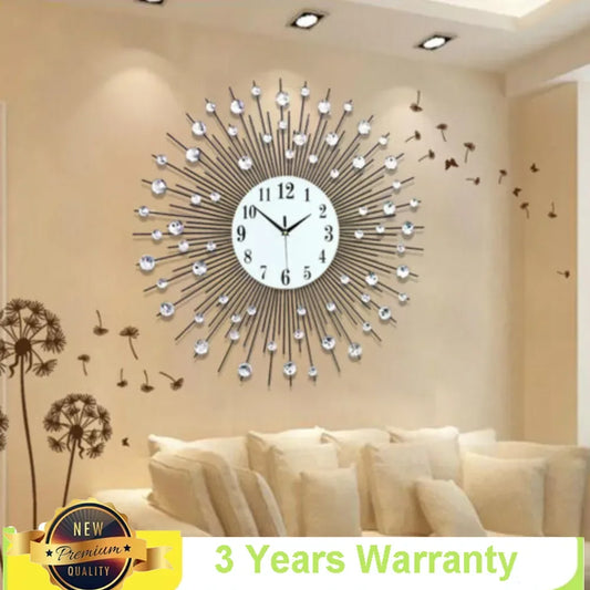 Luxury 3D Metal Sunburst Wall Clock