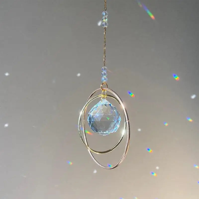 Crystal Moon Suncatcher – Hanging Rainbow Prism Wind Chime