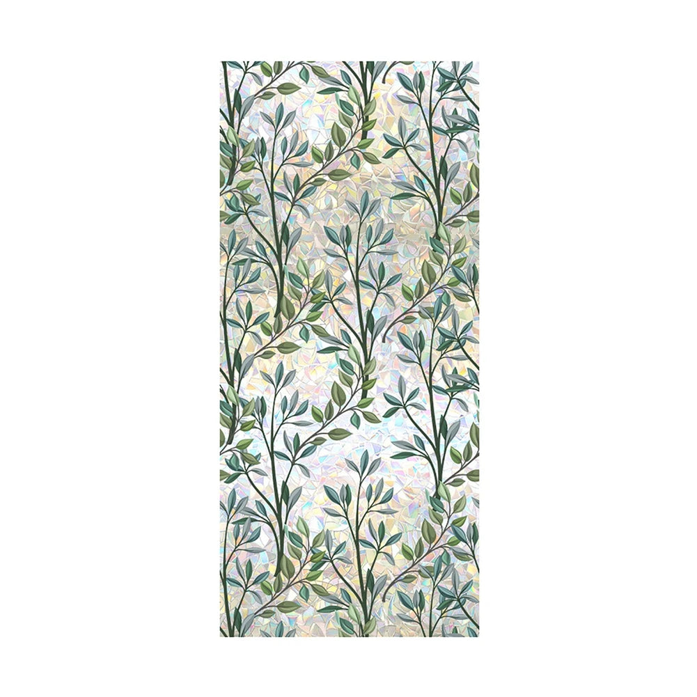 3D Anti-Static Opaque Glass Sticker – Glue-Free Decorative Window Film with Flower Design