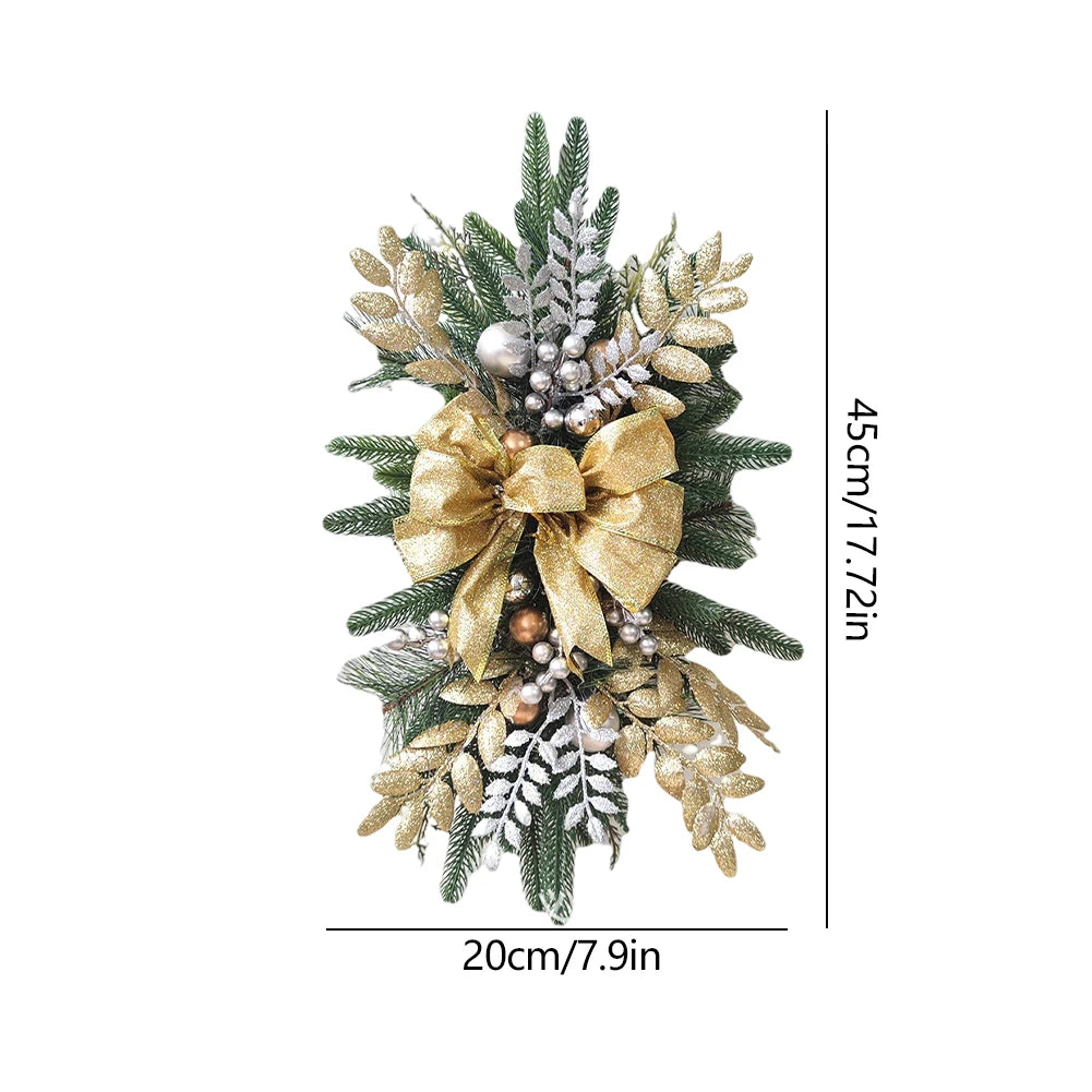 Christmas Swag Wreath with/without Lights – Festive Door & Window Garland Decoration