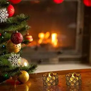 Gold Crystal Tea Light Candle Holders – 48PCS Elegant Wedding & Home Décor Set