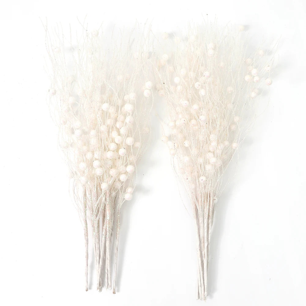 5Pcs Glitter Foam Berry Christmas Bouquet – Festive Artificial Floral Decoration