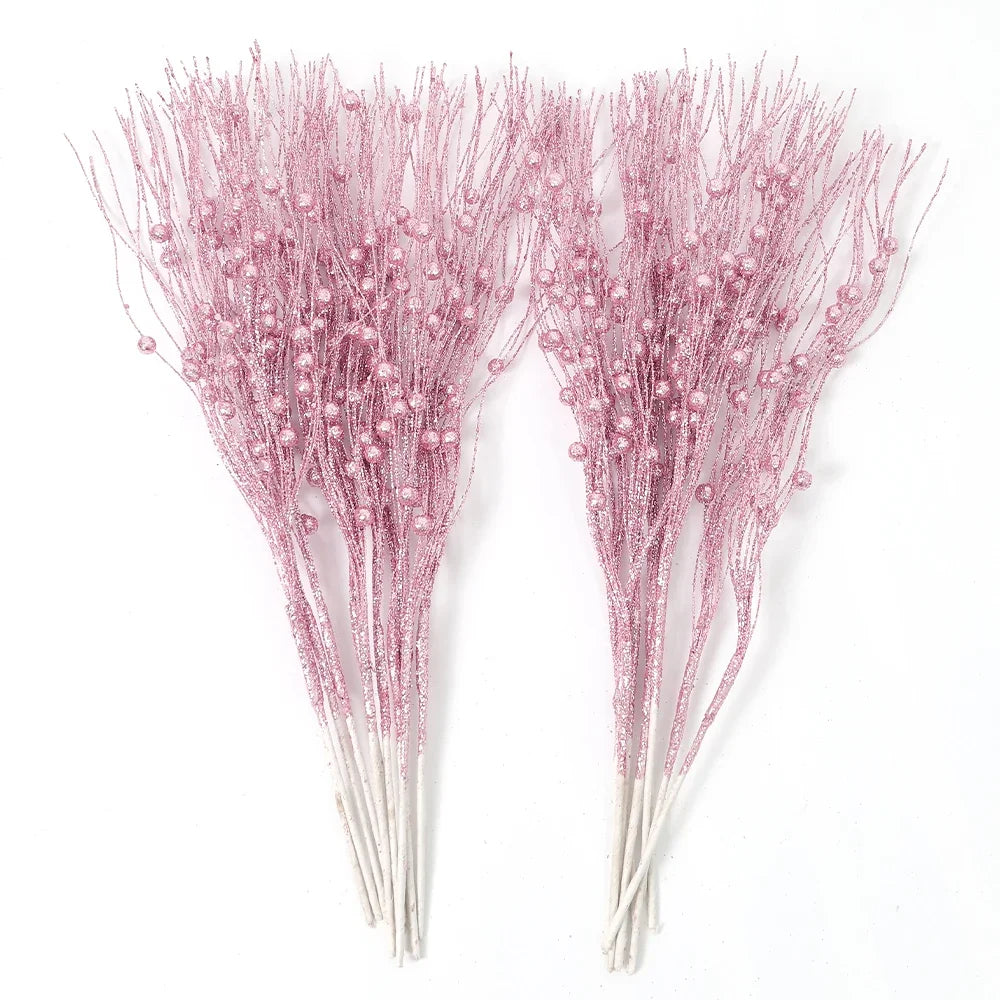 5Pcs Glitter Foam Berry Christmas Bouquet – Festive Artificial Floral Decoration