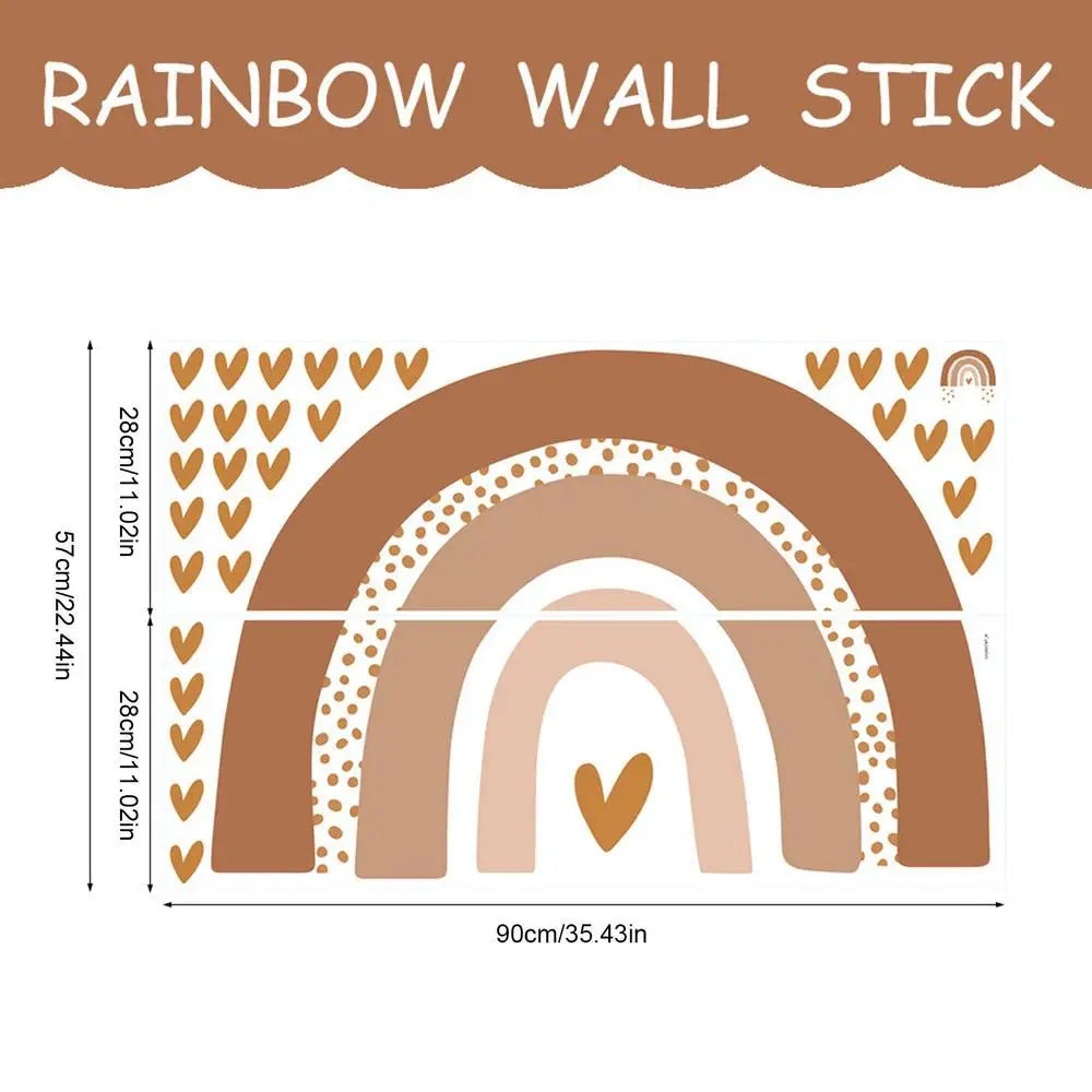 Boho Love Heart Rainbow Wall Stickers