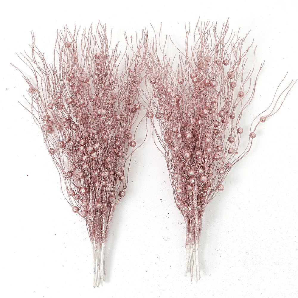 5Pcs Glitter Foam Berry Christmas Bouquet – Festive Artificial Floral Decoration