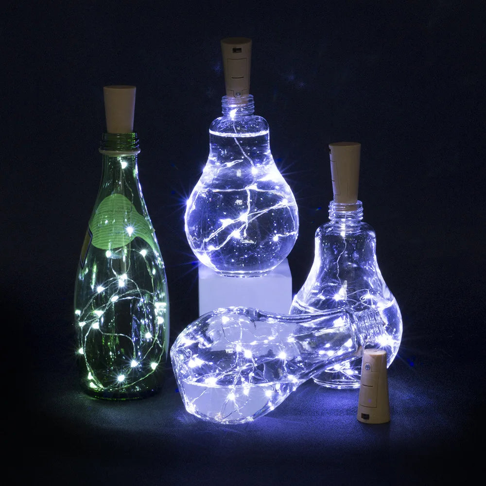 6PCS LED Bottle Cork Lights – Battery-Powered Fairy String for Christmas & Parties