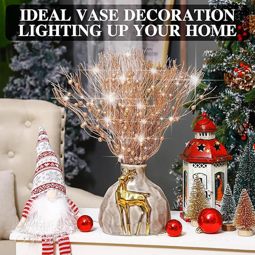 5Pcs Glitter Foam Berry Christmas Bouquet – Festive Artificial Floral Decoration