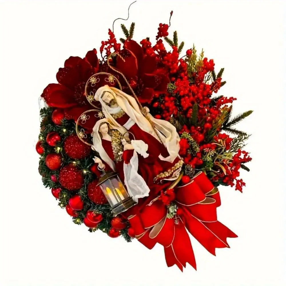 Farmhouse Rustic Christmas Wreath for Front Door