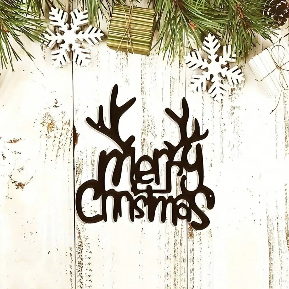 Elegant Deer Antler Metal Wall Decor – Modern Christmas Wrought Iron Accent