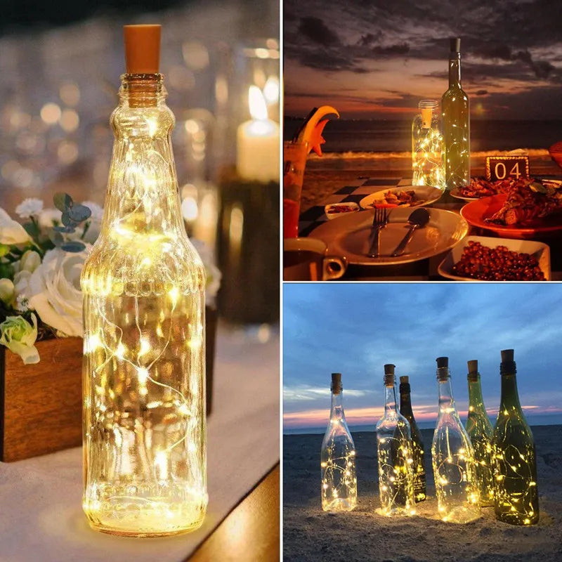 6PCS LED Bottle Cork Lights – Battery-Powered Fairy String for Christmas & Parties