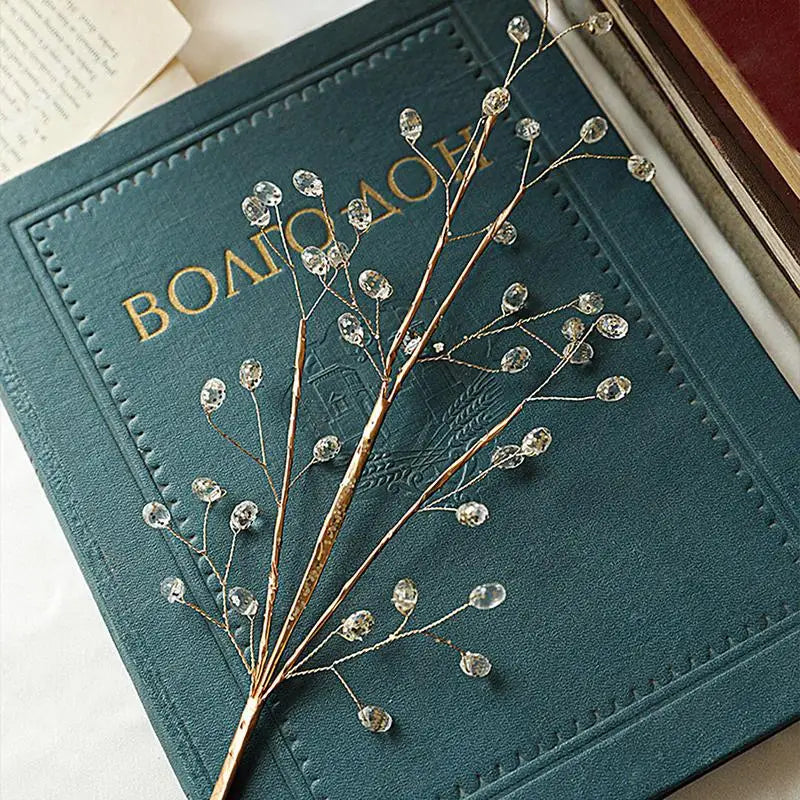 Christmas Glitter Stems – Golden Tree & Wreath Ornaments