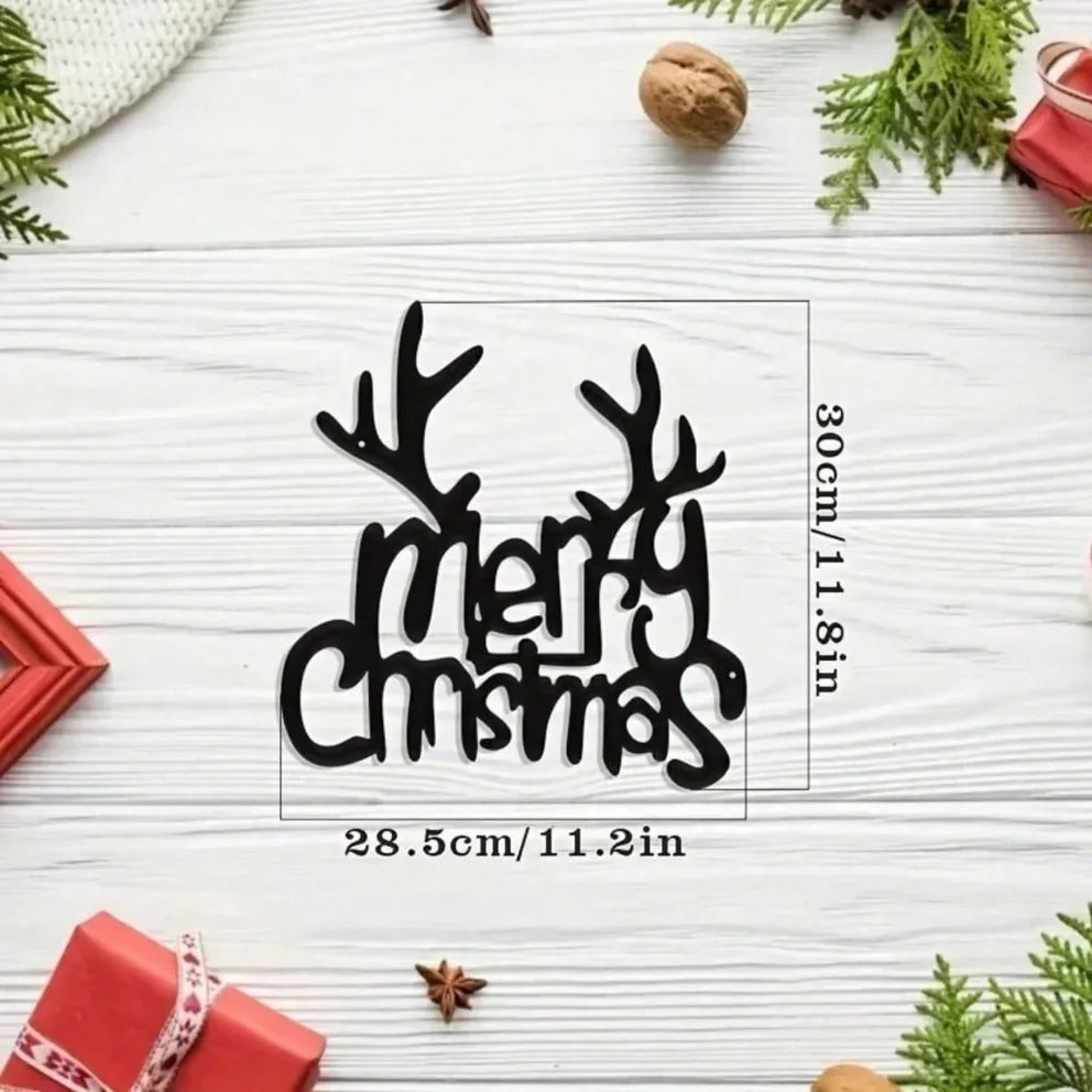 Elegant Deer Antler Metal Wall Decor – Modern Christmas Wrought Iron Accent