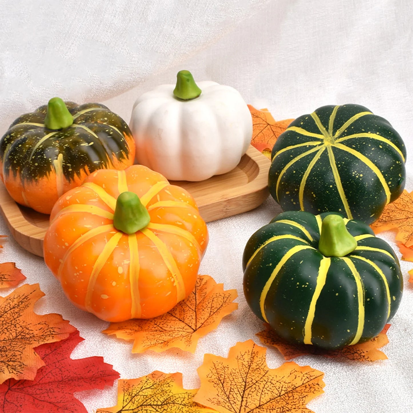 4pcs Artificial Foam Pumpkin Set of 4 – Autumn Harvest Home Decor