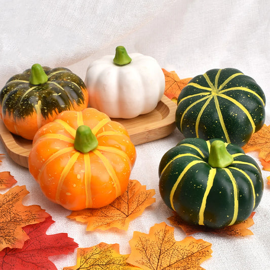 4pcs Artificial Foam Pumpkin Set of 4 – Autumn Harvest Home Decor