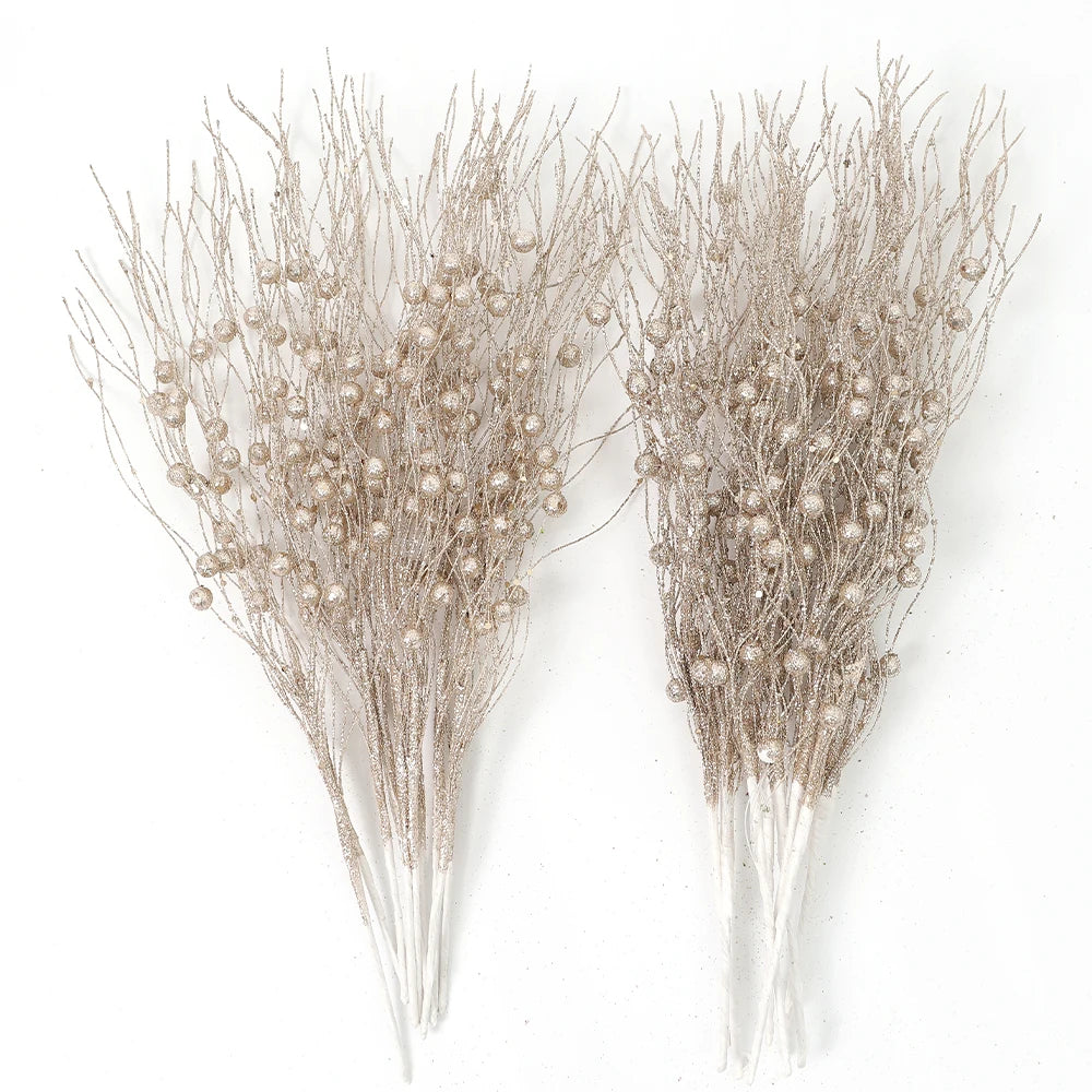 5Pcs Glitter Foam Berry Christmas Bouquet – Festive Artificial Floral Decoration