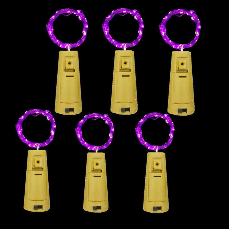6PCS LED Bottle Cork Lights – Battery-Powered Fairy String for Christmas & Parties