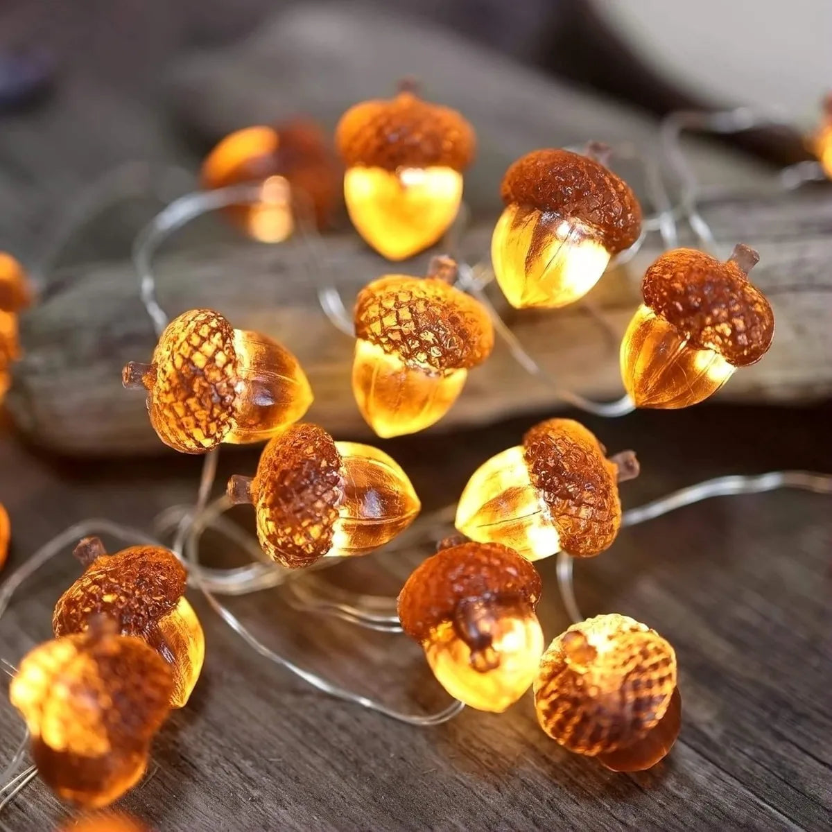 3D Acorn String Lights – Battery-Powered Thanksgiving & Christmas Decorative Lights
