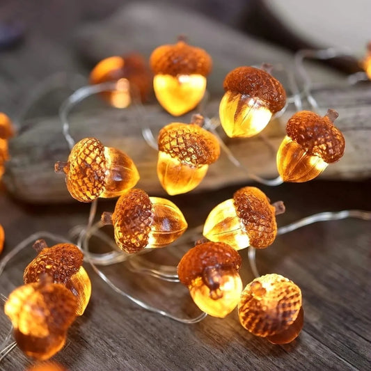 3D Acorn String Lights – Battery-Powered Thanksgiving & Christmas Decorative Lights