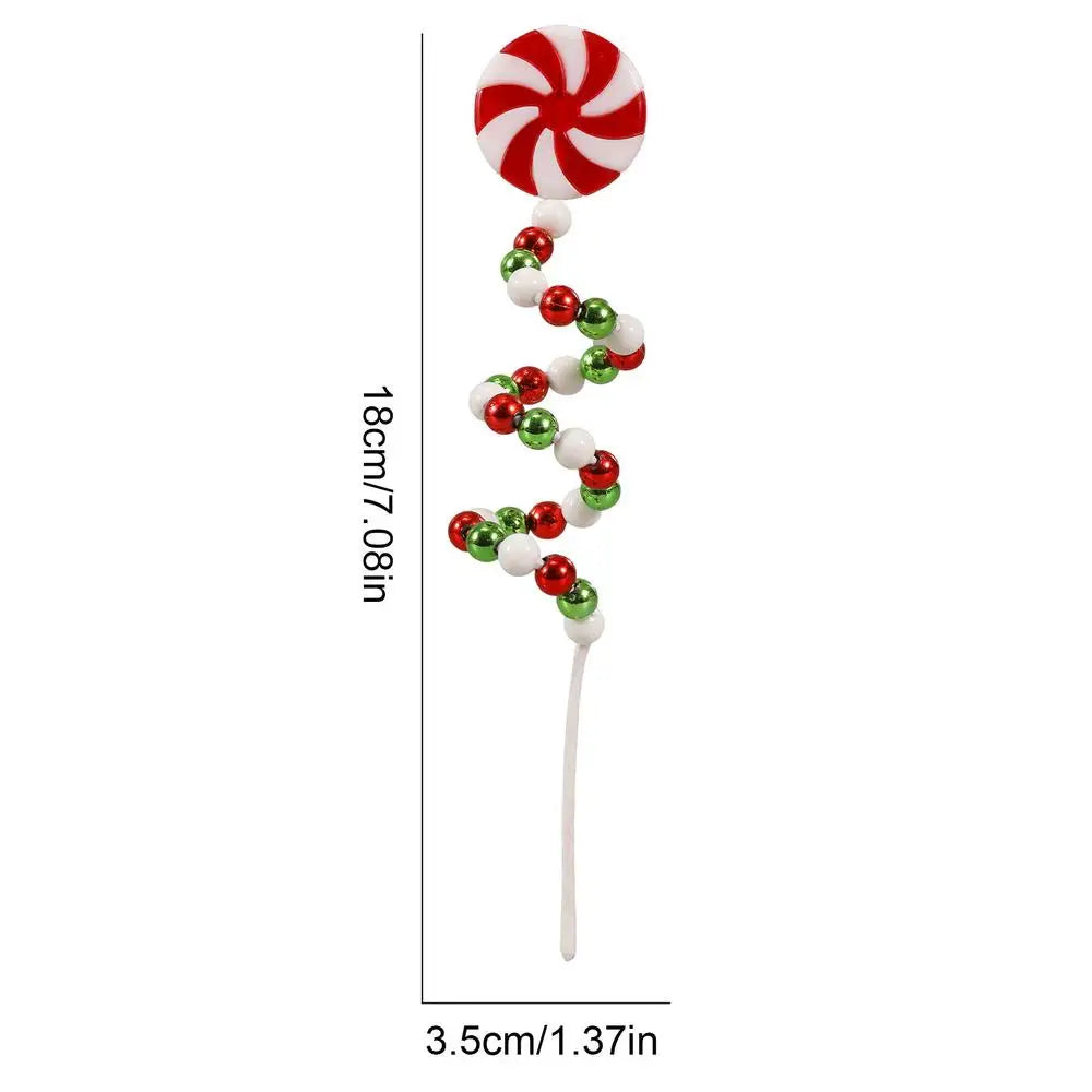 Christmas Candy Cane Tree Picks – Red & White Lollipop Holiday Decorations