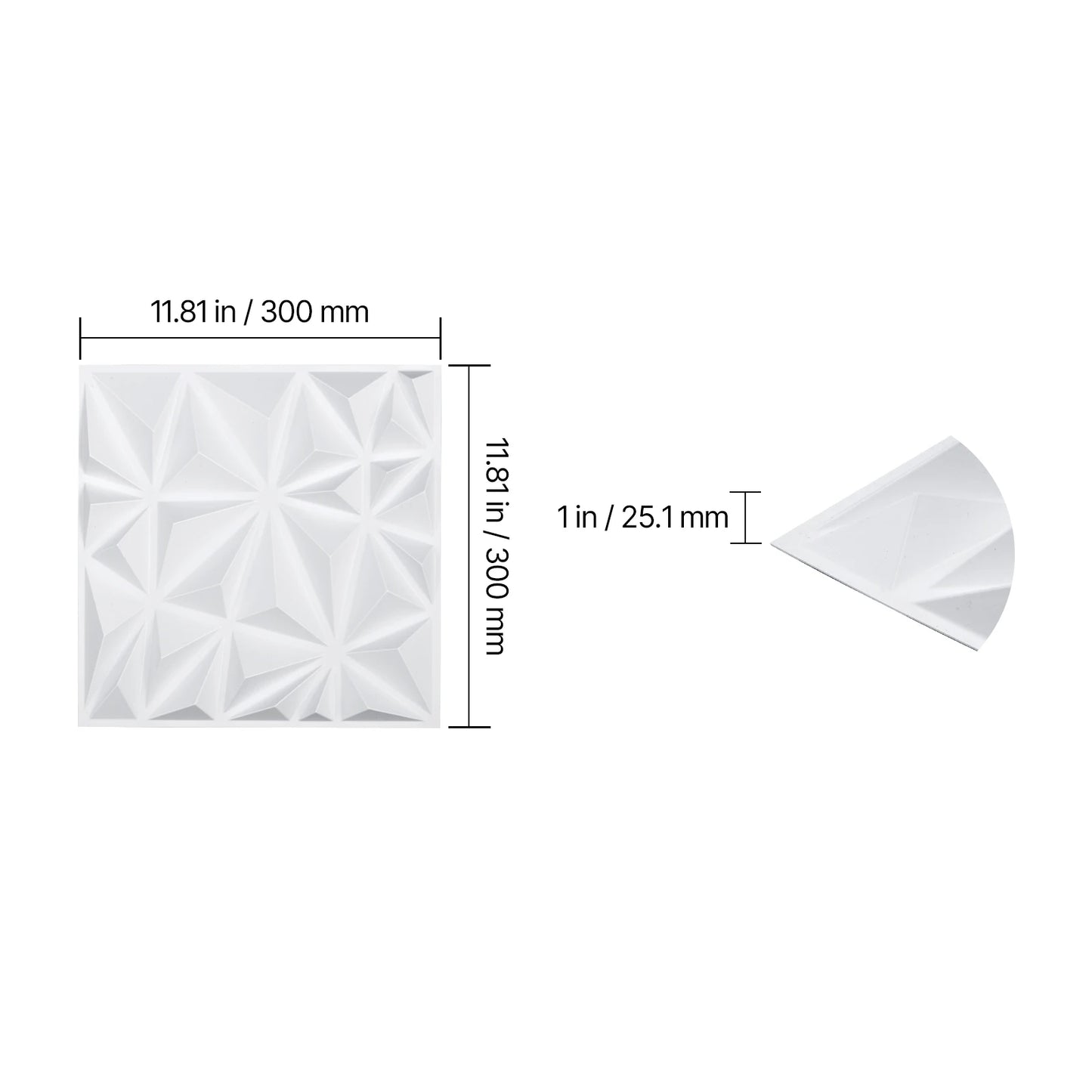 VEVOR 3D PVC Wall Panels – Modern Diamond Textured Tiles