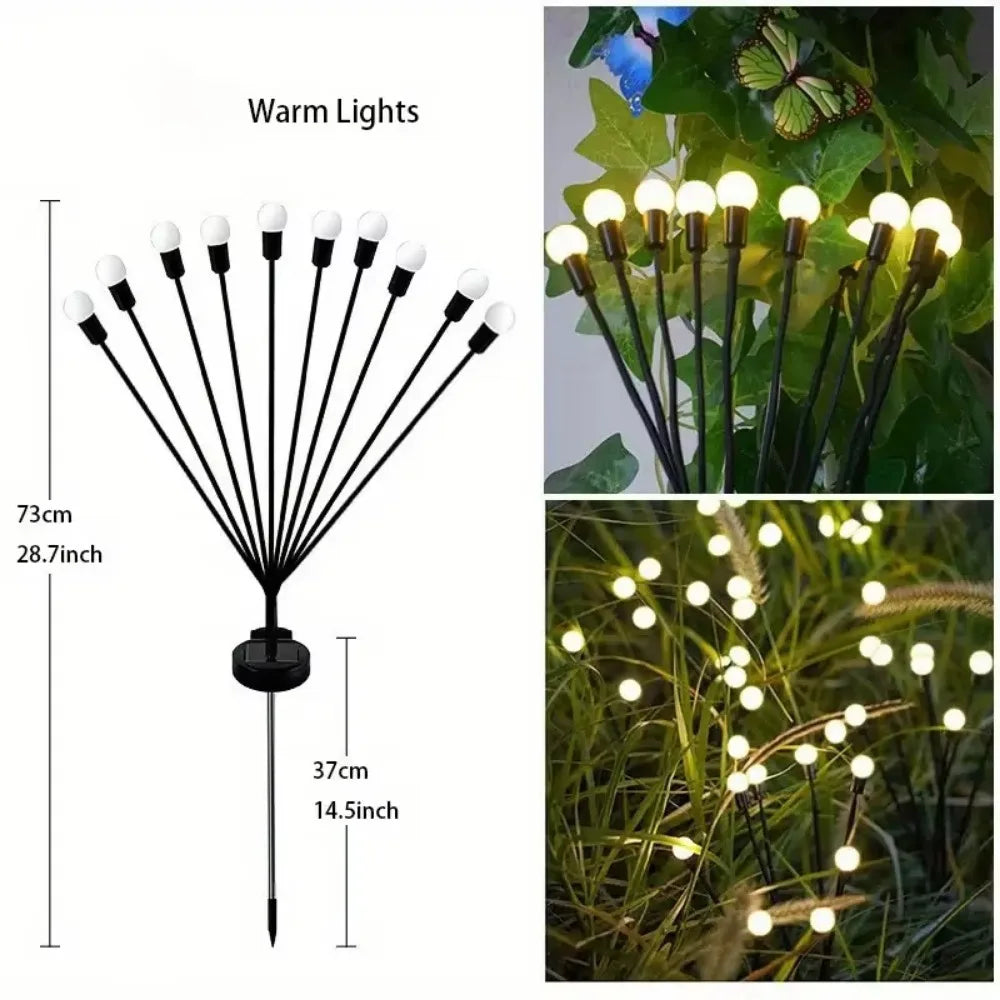 10-LED Solar Firefly Garden Lights – Waterproof Outdoor Swaying Pathway Decoration