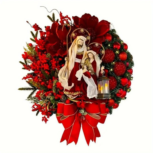 Farmhouse Rustic Christmas Wreath for Front Door