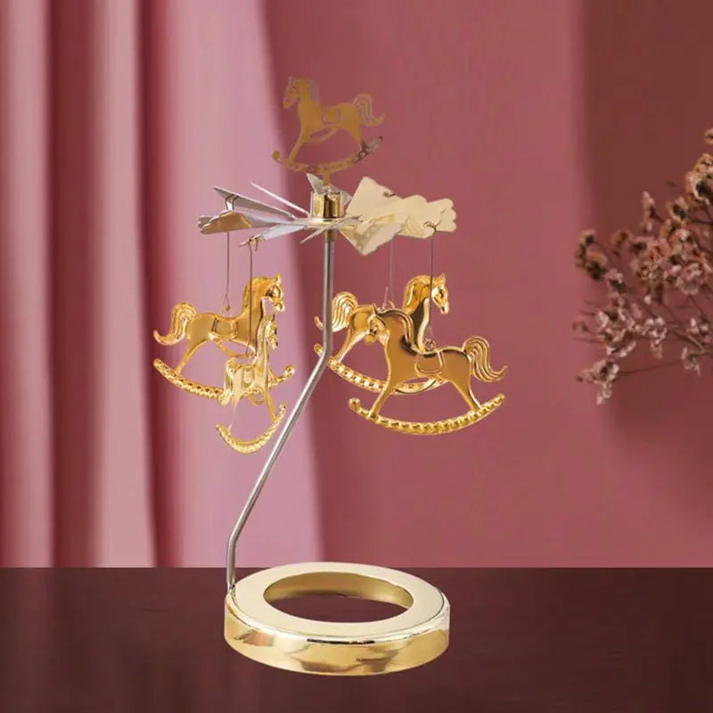 Thermal Rotating Candle Holder – Stainless Steel Carousel Candlestick for Table & Event Decor