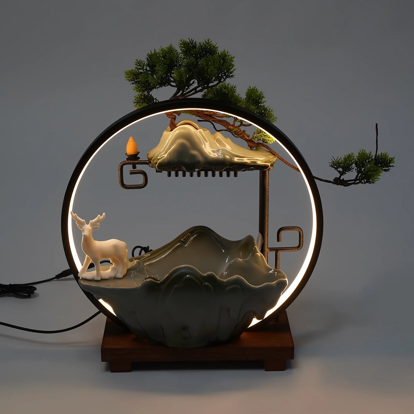 Indoor Tabletop Water Fountain with Mist and LED