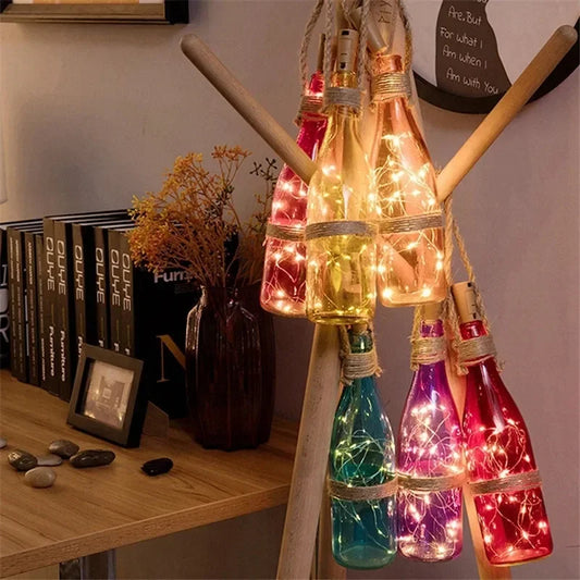 6PCS LED Bottle Cork Lights – Battery-Powered Fairy String for Christmas & Parties