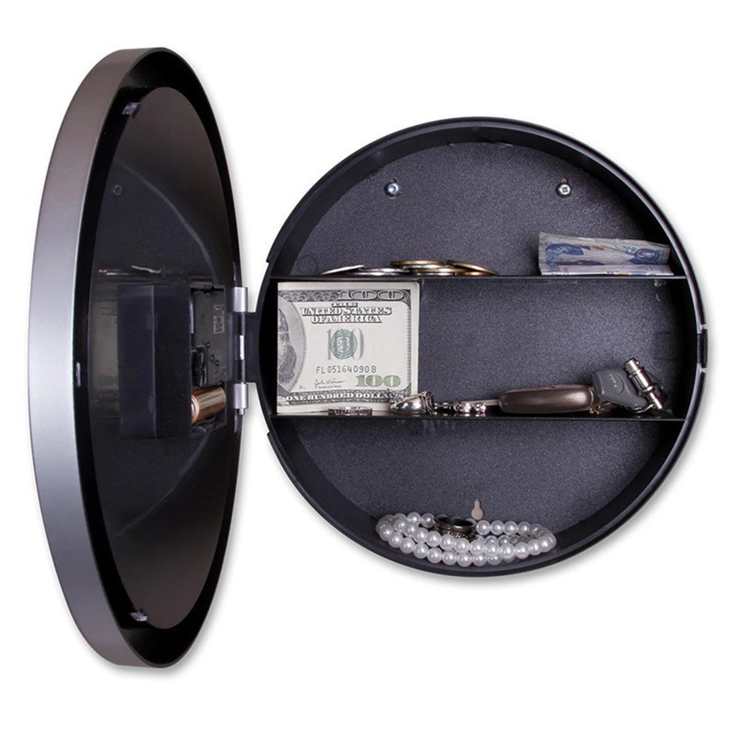 Hidden Storage Wall Clock with Secret Compartment