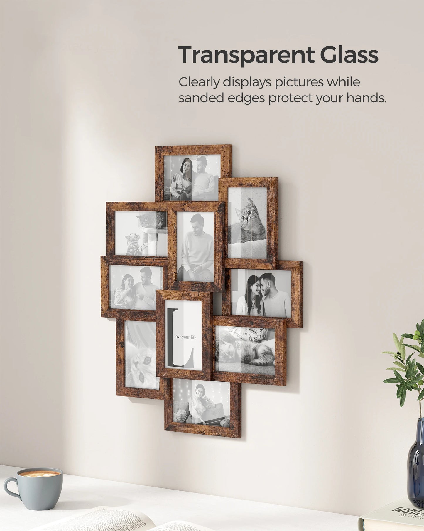 10-Pack Collage Picture Frames for Wall – Rustic 4x6 Photo Frame Set