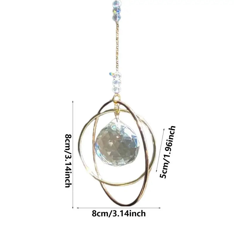 Crystal Moon Suncatcher – Hanging Rainbow Prism Wind Chime