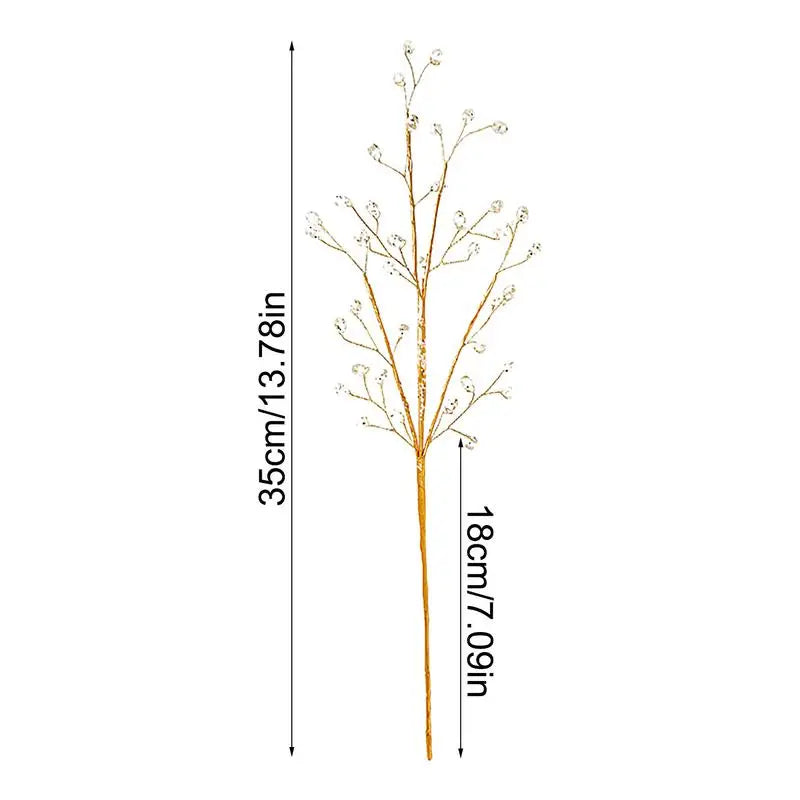 Christmas Glitter Stems – Golden Tree & Wreath Ornaments
