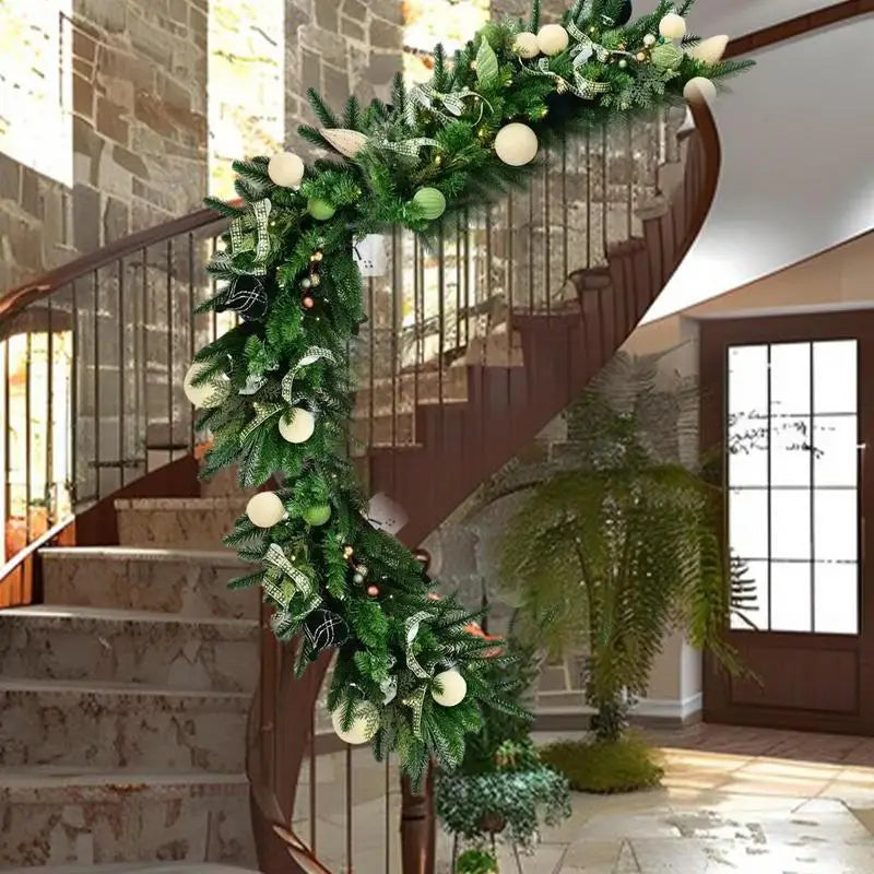 6FT Light Up Christmas Garland with Pine Cones & LED Lights