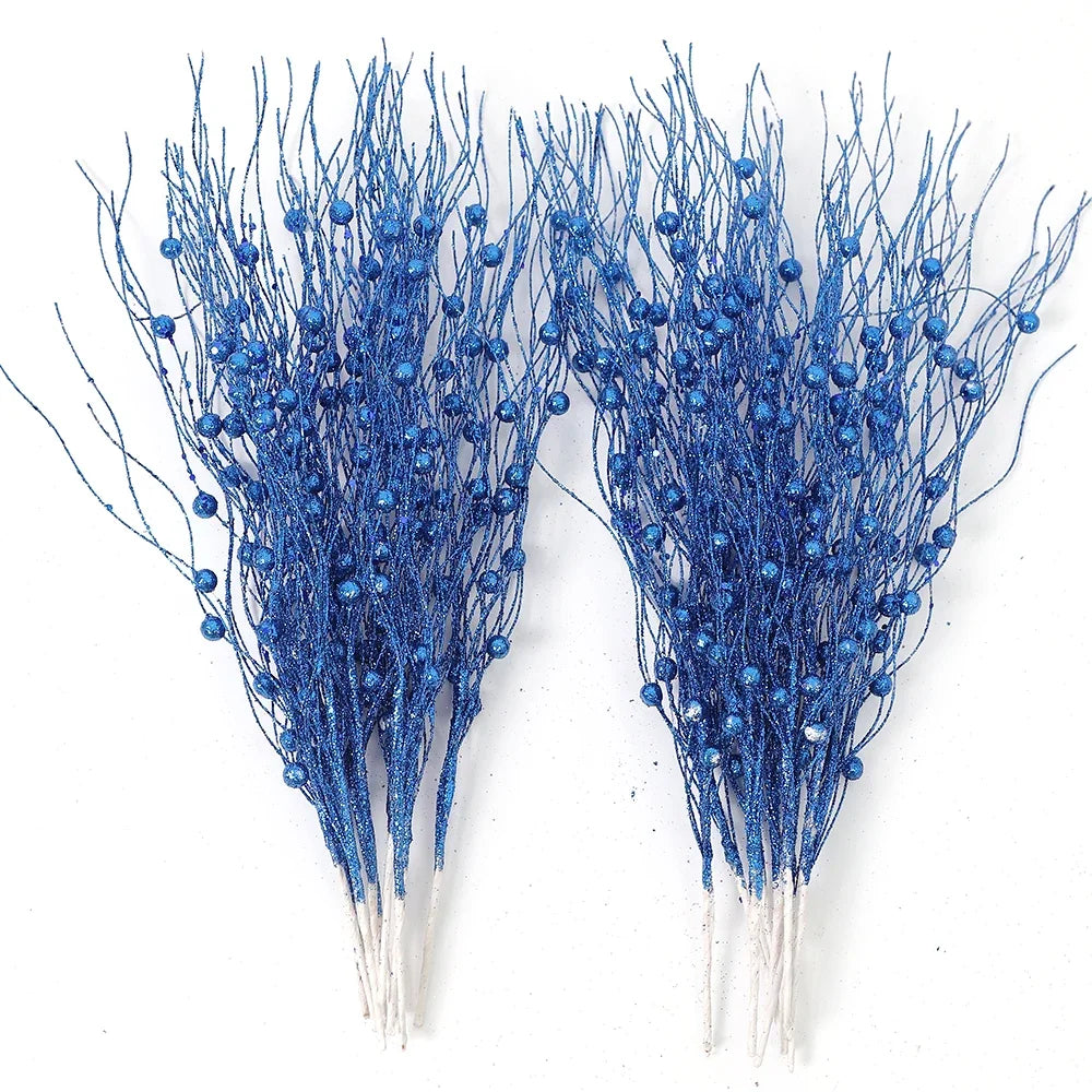 5Pcs Glitter Foam Berry Christmas Bouquet – Festive Artificial Floral Decoration