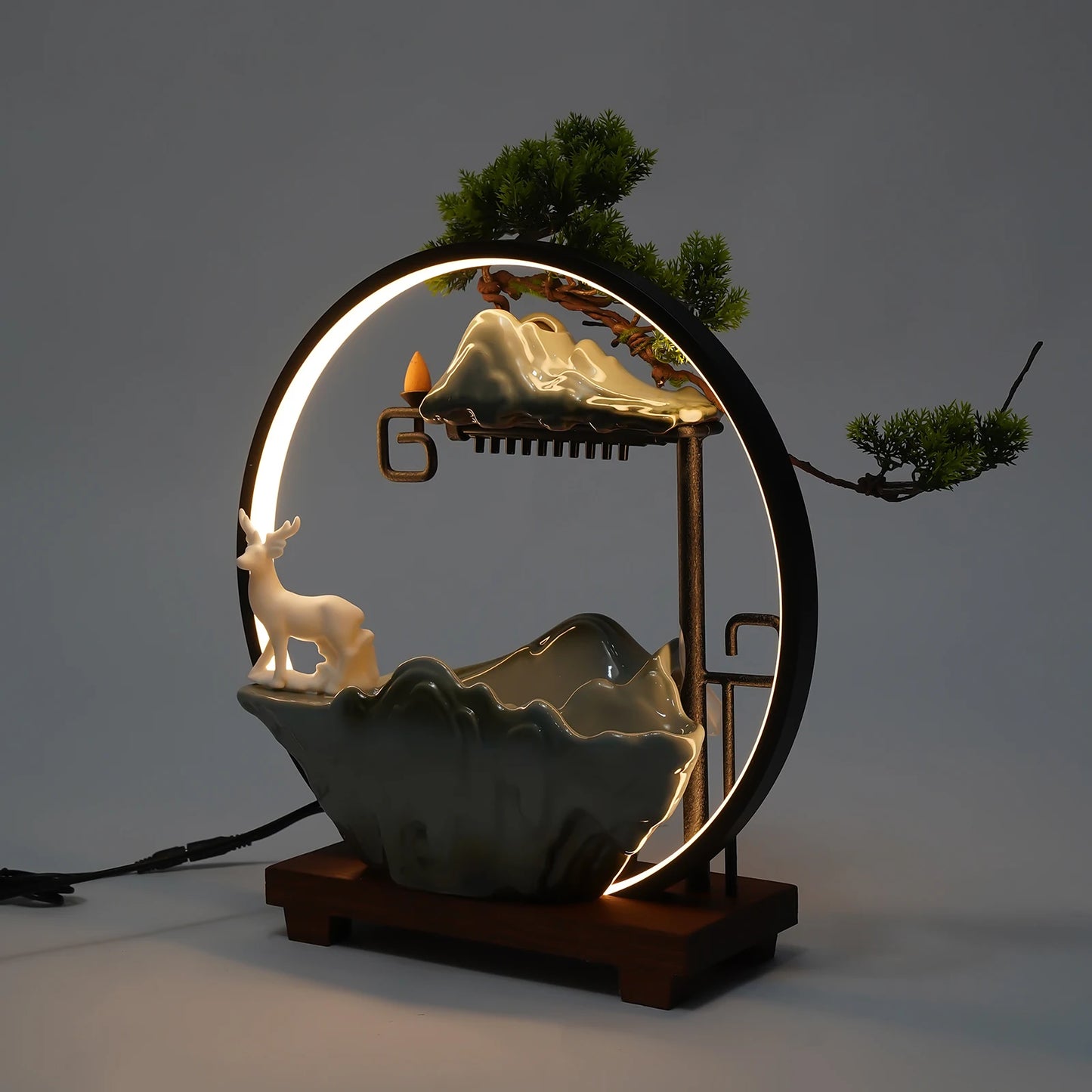 Indoor Tabletop Water Fountain with Mist and LED