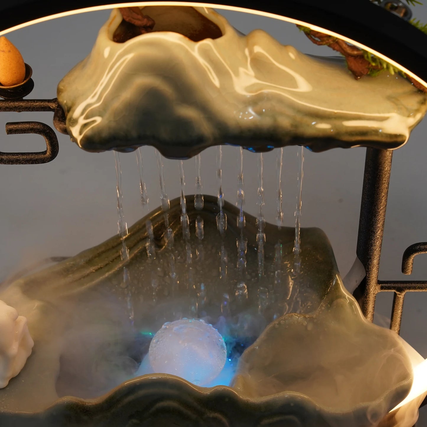 Indoor Tabletop Water Fountain with Mist and LED