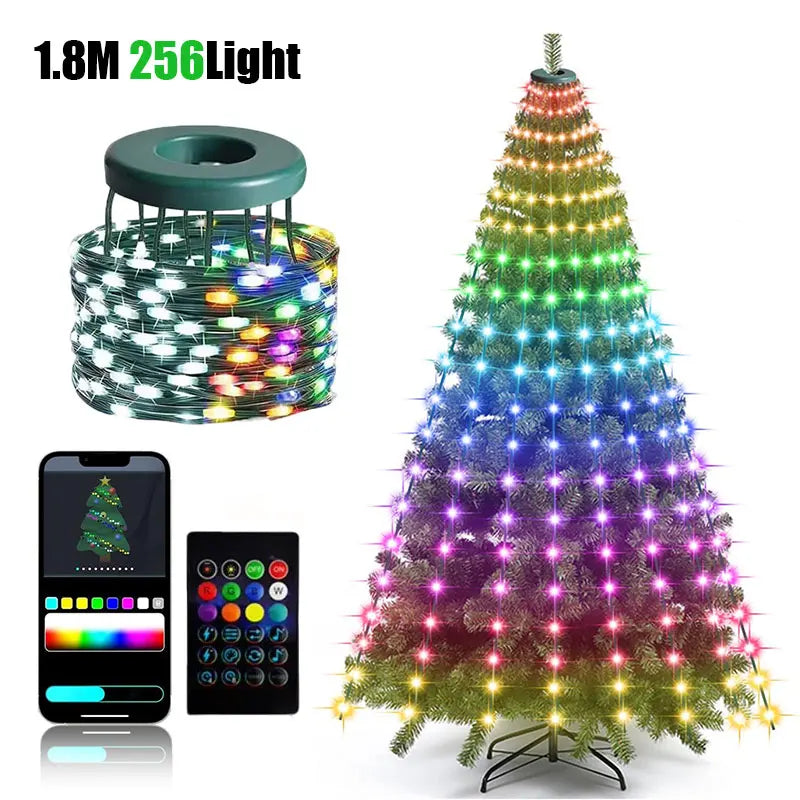 LED Smart Christmas Tree Lights – App Control Multicolor Fairy Lights
