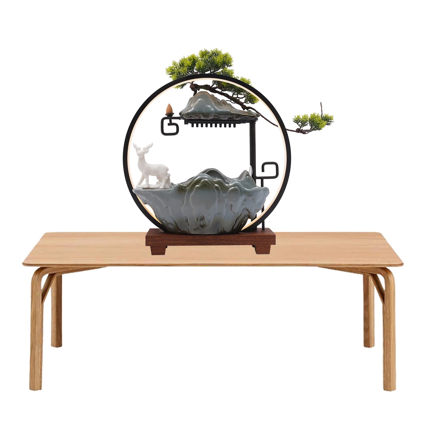 Indoor Tabletop Water Fountain with Mist and LED