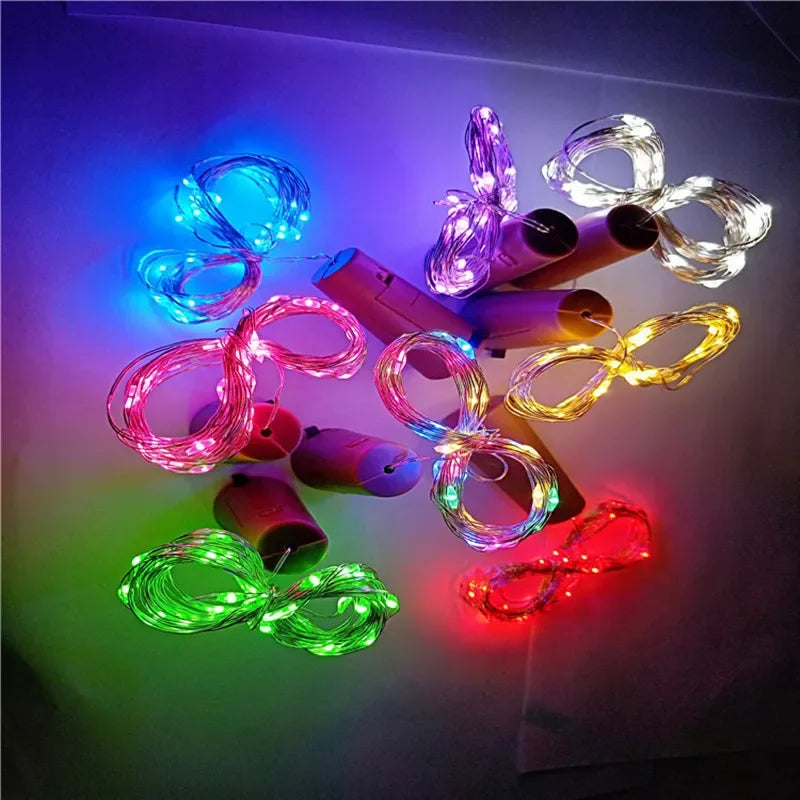 6PCS LED Bottle Cork Lights – Battery-Powered Fairy String for Christmas & Parties