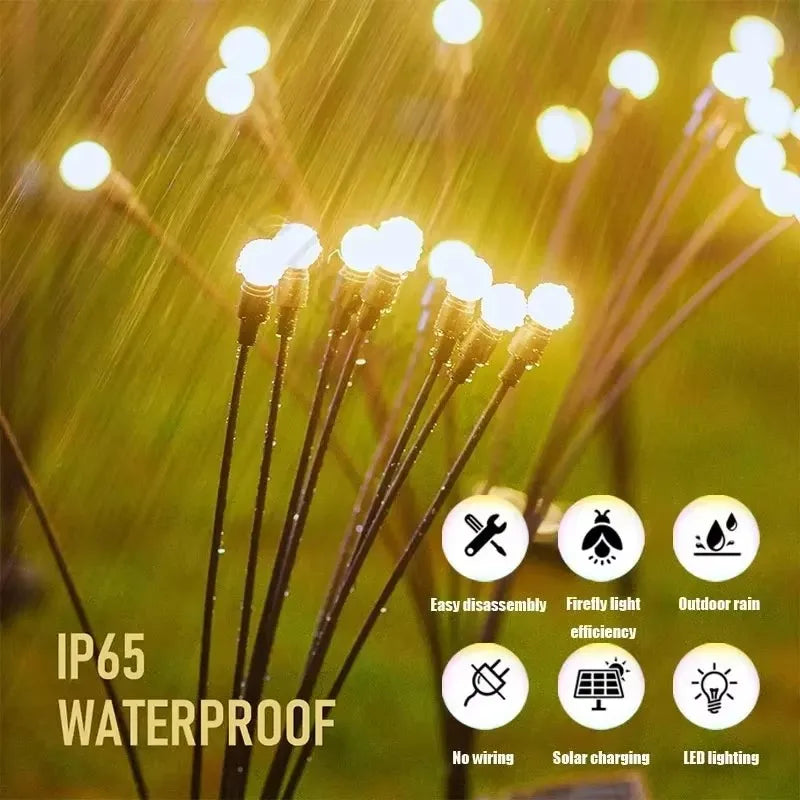 10-LED Solar Firefly Garden Lights – Waterproof Outdoor Swaying Pathway Decoration
