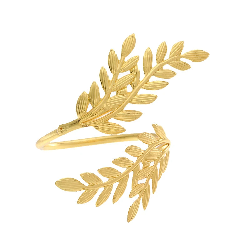 6Pcs Gold Wheat Napkin Rings Metal Leaf Napkin Holder