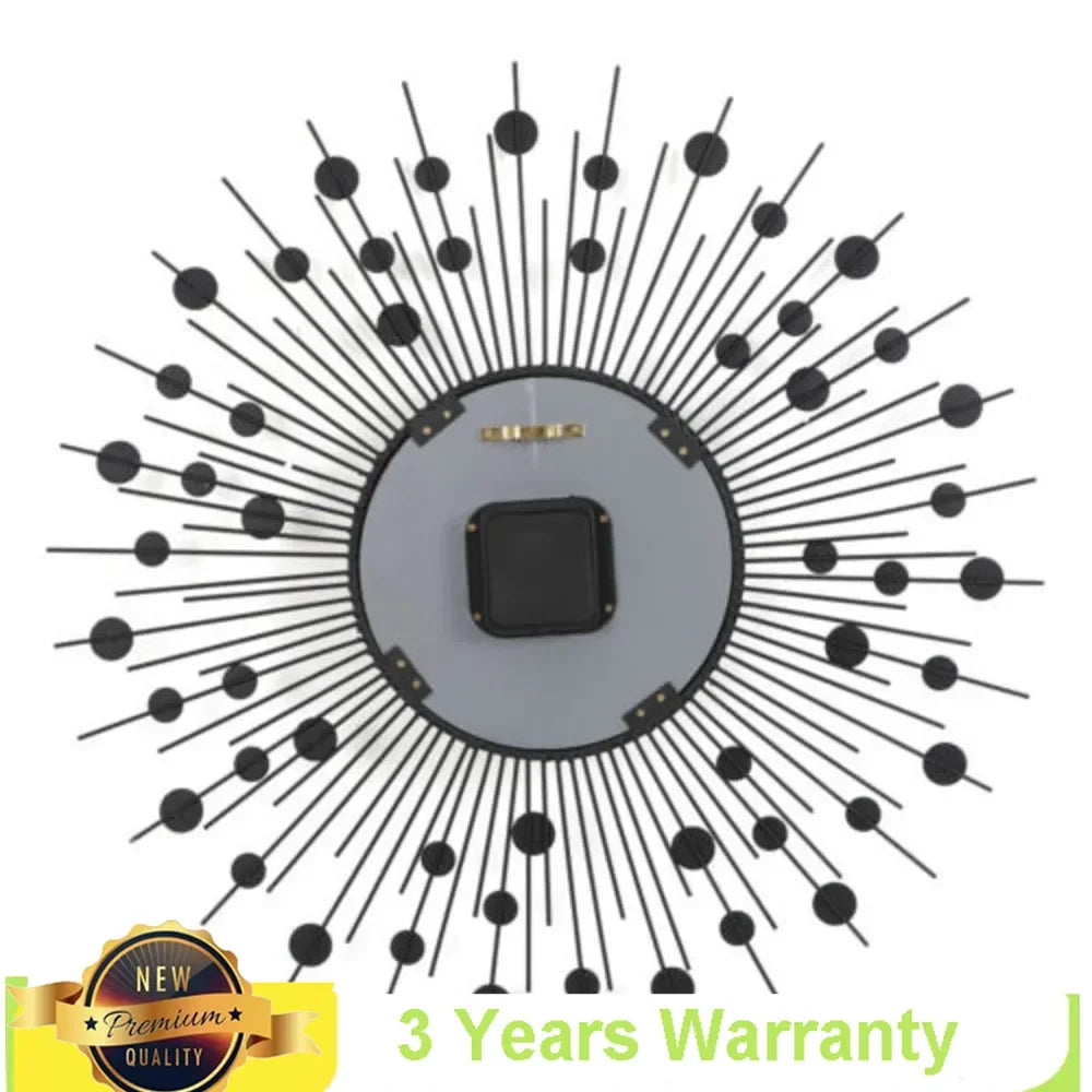 Luxury 3D Metal Sunburst Wall Clock