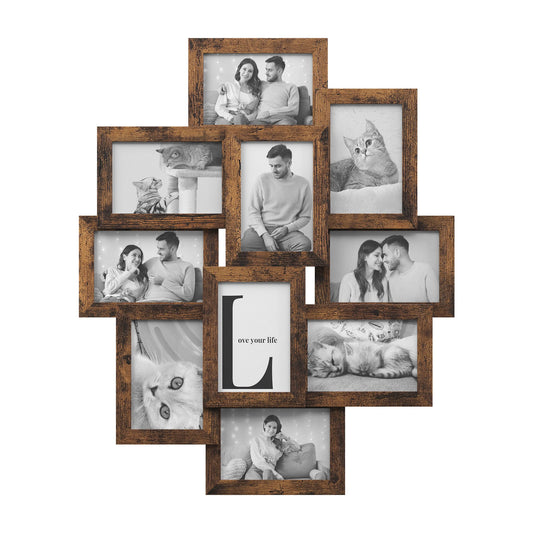 10-Pack Collage Picture Frames for Wall – Rustic 4x6 Photo Frame Set