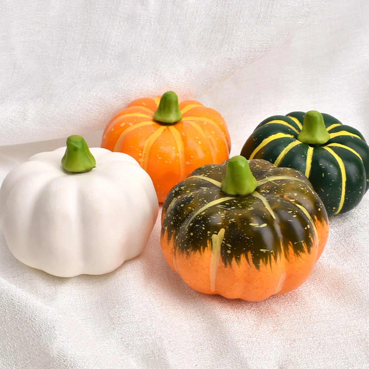 4pcs Artificial Foam Pumpkin Set of 4 – Autumn Harvest Home Decor