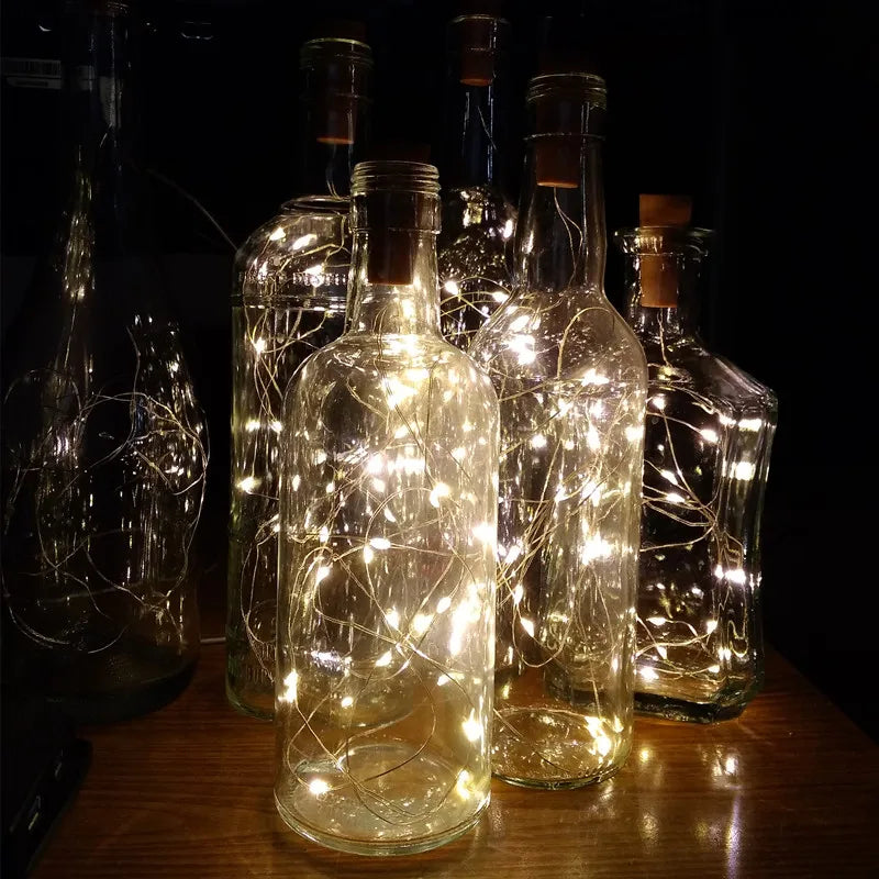 6PCS LED Bottle Cork Lights – Battery-Powered Fairy String for Christmas & Parties