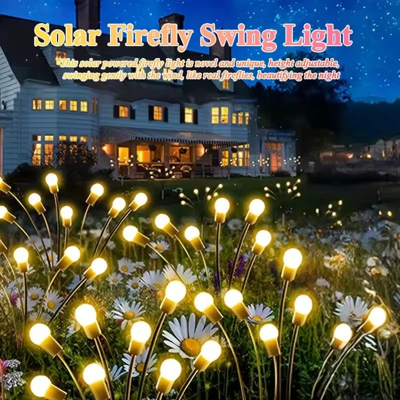 10-LED Solar Firefly Garden Lights – Waterproof Outdoor Swaying Pathway Decoration
